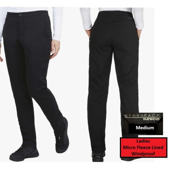 Stormpack Sunice Pants Women's Black Fleece Lined Wind & Water Protection Sz M - Picture 1 of 13